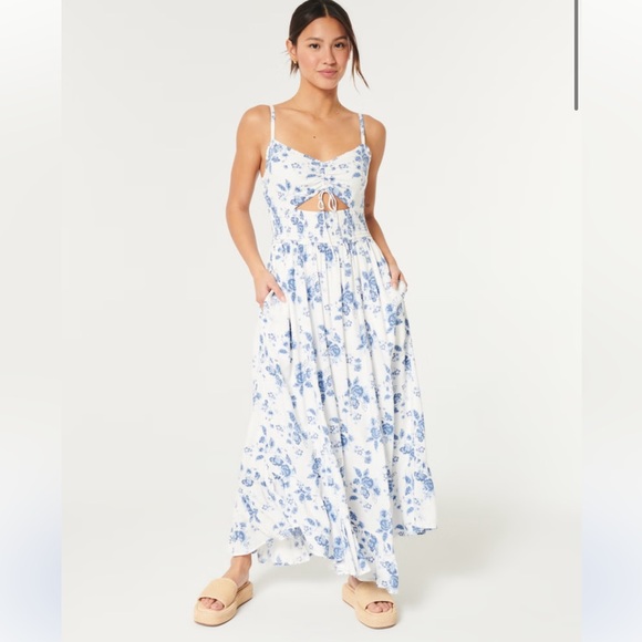 Asymmetrical Hem Maxi Dress sage green - Picture 3 of 5